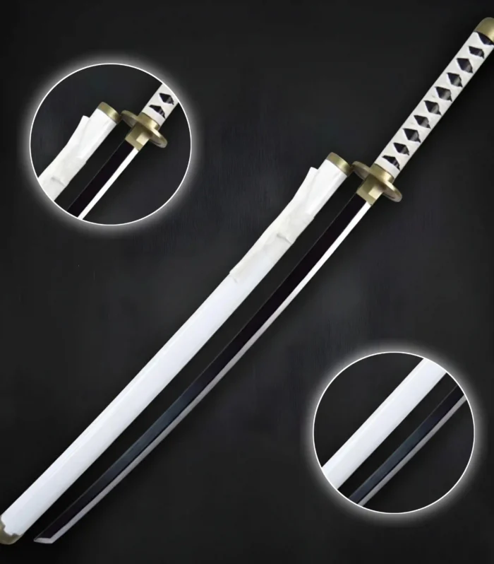 Zoro White Wado Ichimonji Wooden Katana 104cm (One Piece)