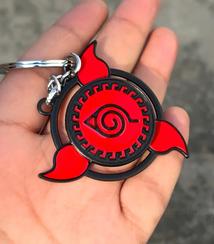Leaf Symbol Metal Spinning Keychain (Naruto)