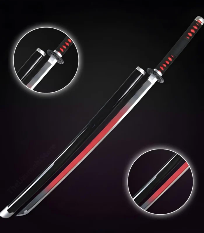 Tanjiro Black & Red Wooden Katana 104cm (Demon Slayer)