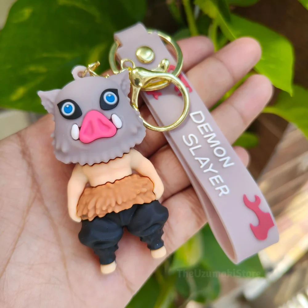 Kny Keychain Inosuke Inosuke Soft Silicone 3D Keychain (Demon Slayer) β The Uzumaki Store