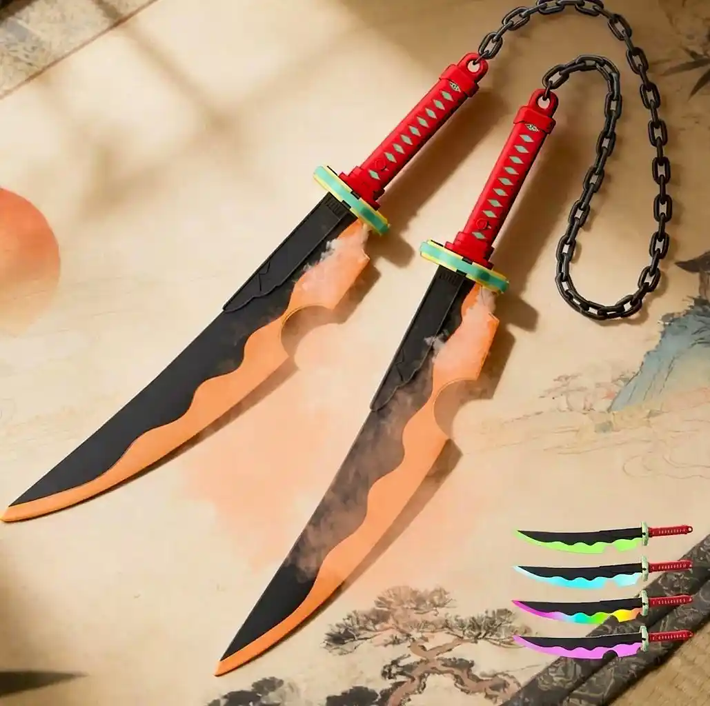 Tengen Uzui Katanas Pair of 2 RGB Sounds & Smoke (Demon Slayer)